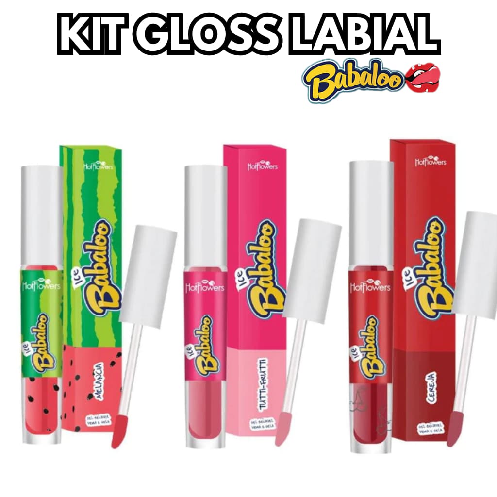 Gloss Labial Babaloo Ice Hidratante Hot Flowers Brilho Espelhado Refrescante