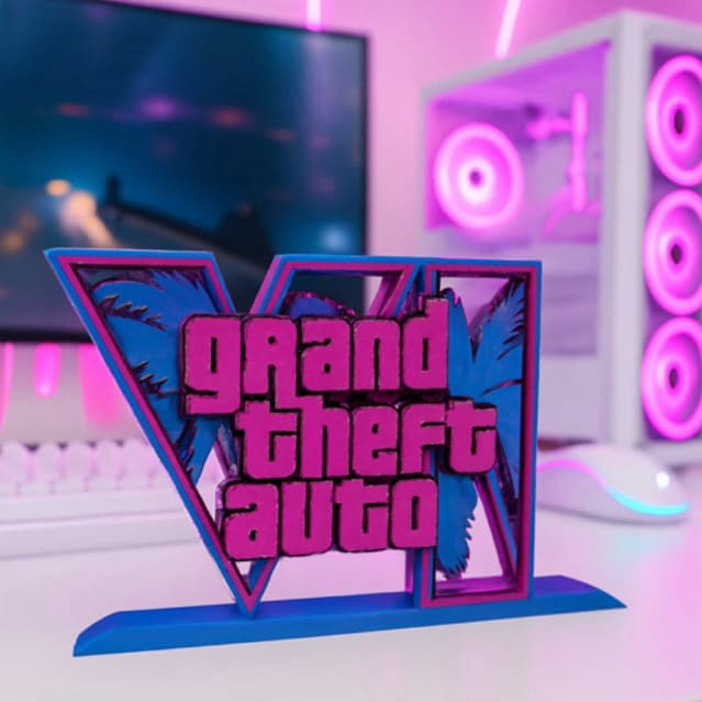 Placa Decorativa GTA VI – Edição Exclusiva Fan Art! Transforme seu setup gamer com estilo e atitude!
