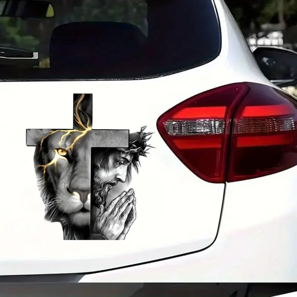 Adesivo de Carro Leão da Tribo de Judá Jesus Deus