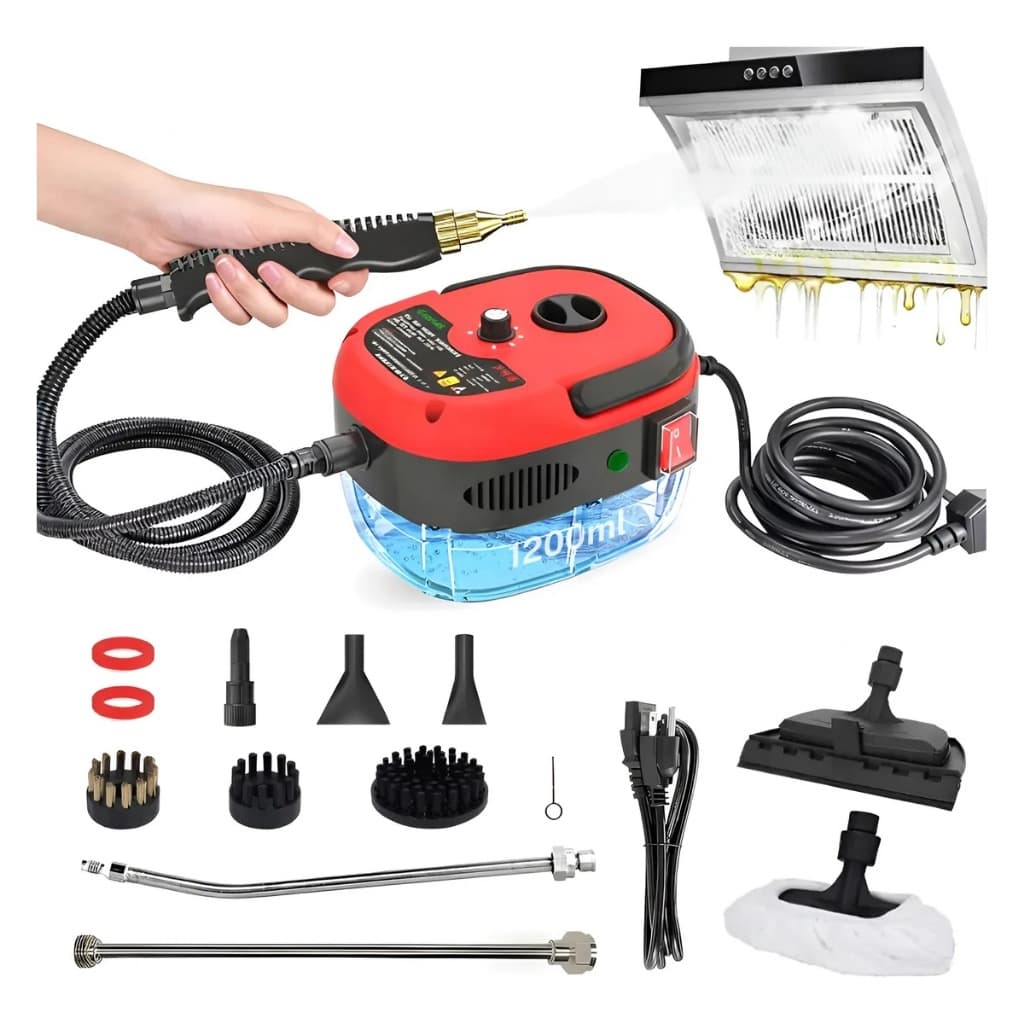 Limpador A Vapor Portátil De 2500 W Máquina De Limpeza Pressurizada De Alta Temperatura Com Cabeças De Escova E Luvas