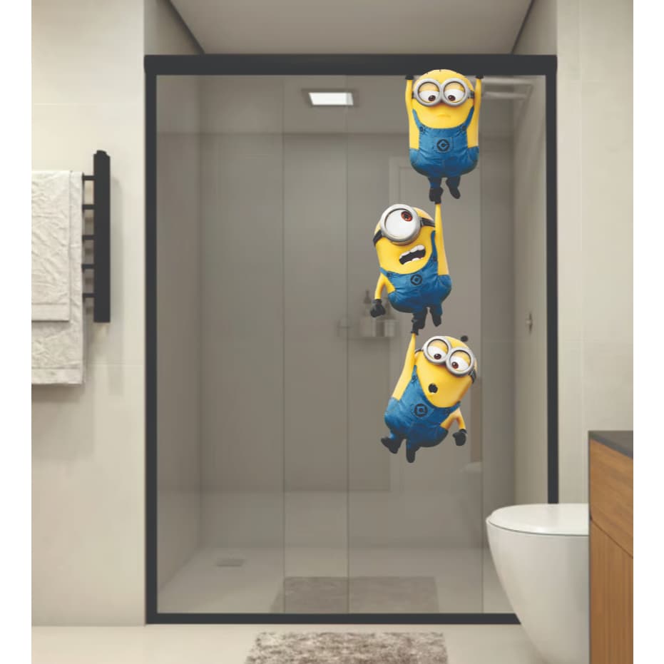 Adesivo Minions Pendurado Box Parede Geladeira