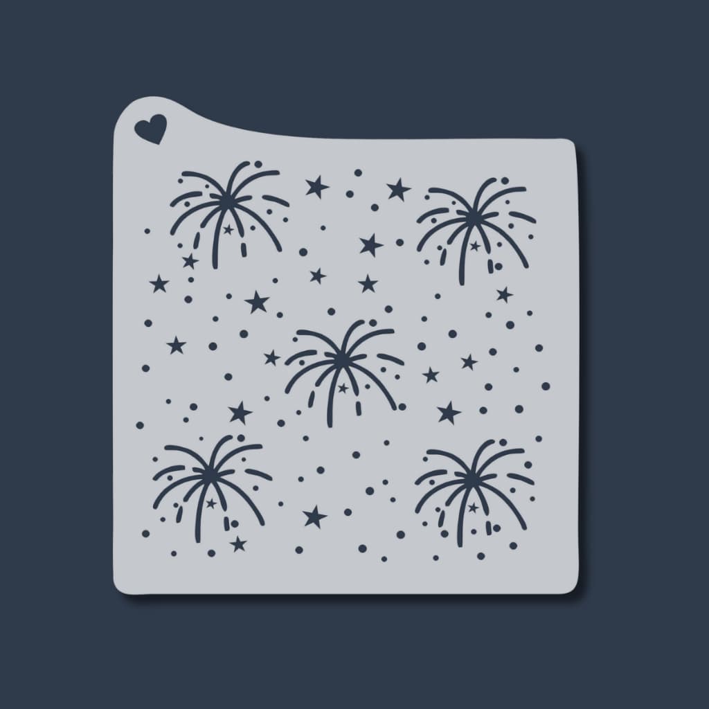 Stencil Fogos de Artifício Molde para pintura vazado Ideal para Tecidos, Pano de Prato, Madeira, Mdf
