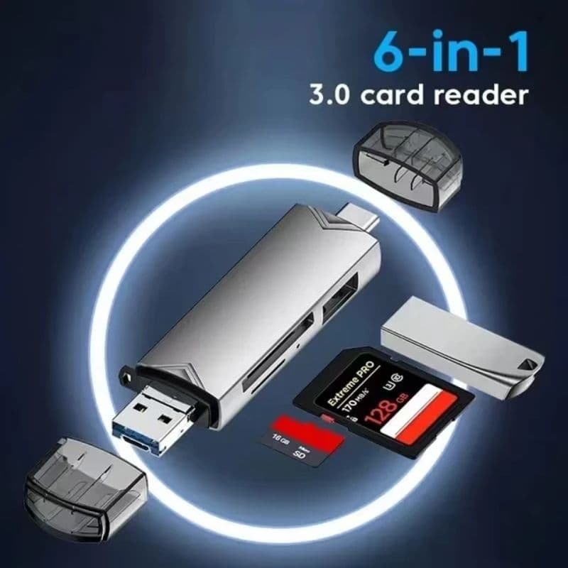 Leitor de cartão 6 em 1 USB 3.0