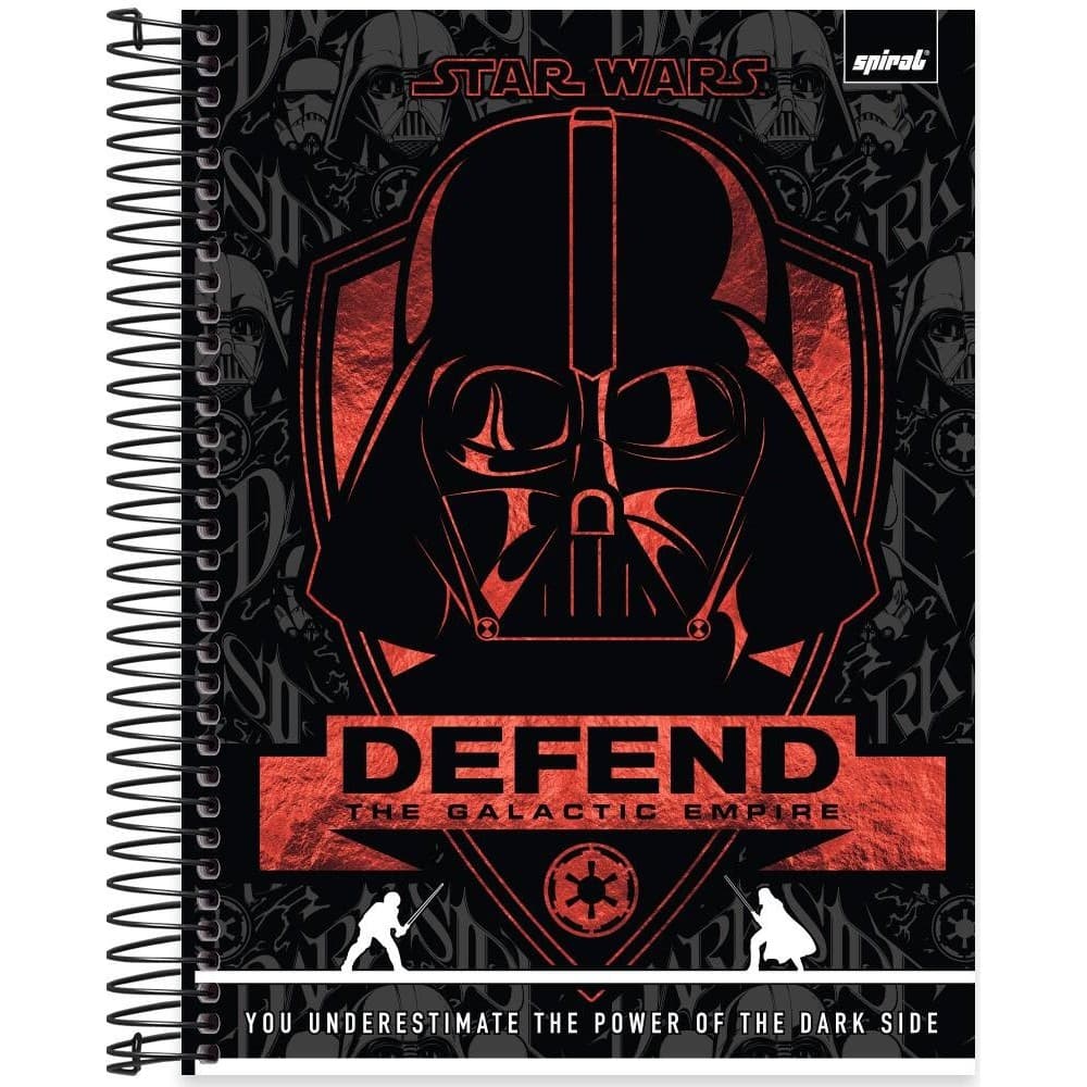 Caderno Universitário Capa Dura 20 Matérias, 320 Folhas, Star Wars, Darth Vader
