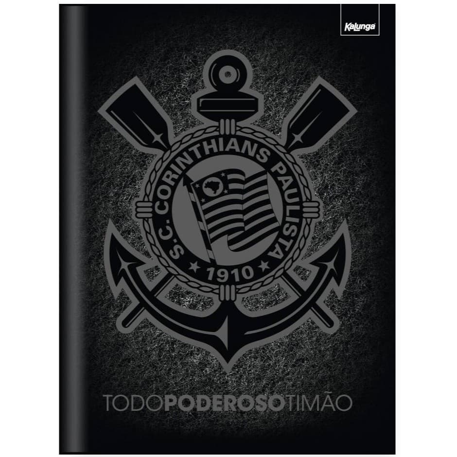 Caderno Universitário Capa Dura Costurado Brochurão, 80 Folhas, Corinthians