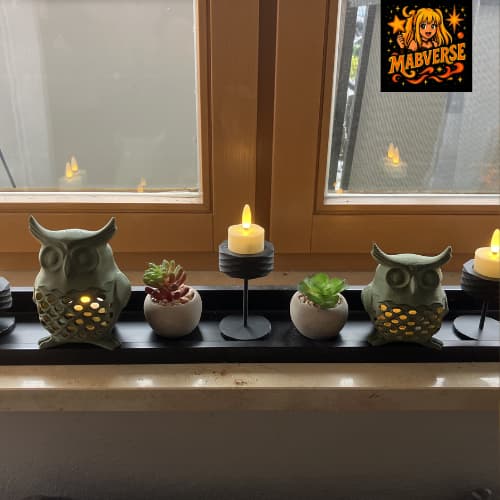 Luminária de Coruja com vela (MATERIAL DE PLÁSTICO)