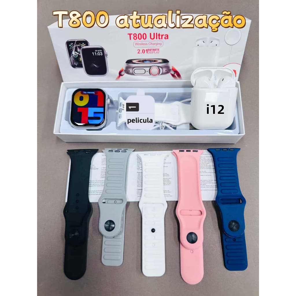[Fone De Ouvido Tws]T800 Set Nova Série 8 Relógio Esportivo Sem Fio À Prova D'água Ultra Smartwatch