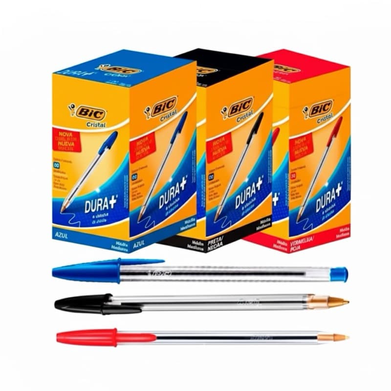 Caneta BIC Cristal 1.0mm Esferográfica Caixa com 50 Unidades Original