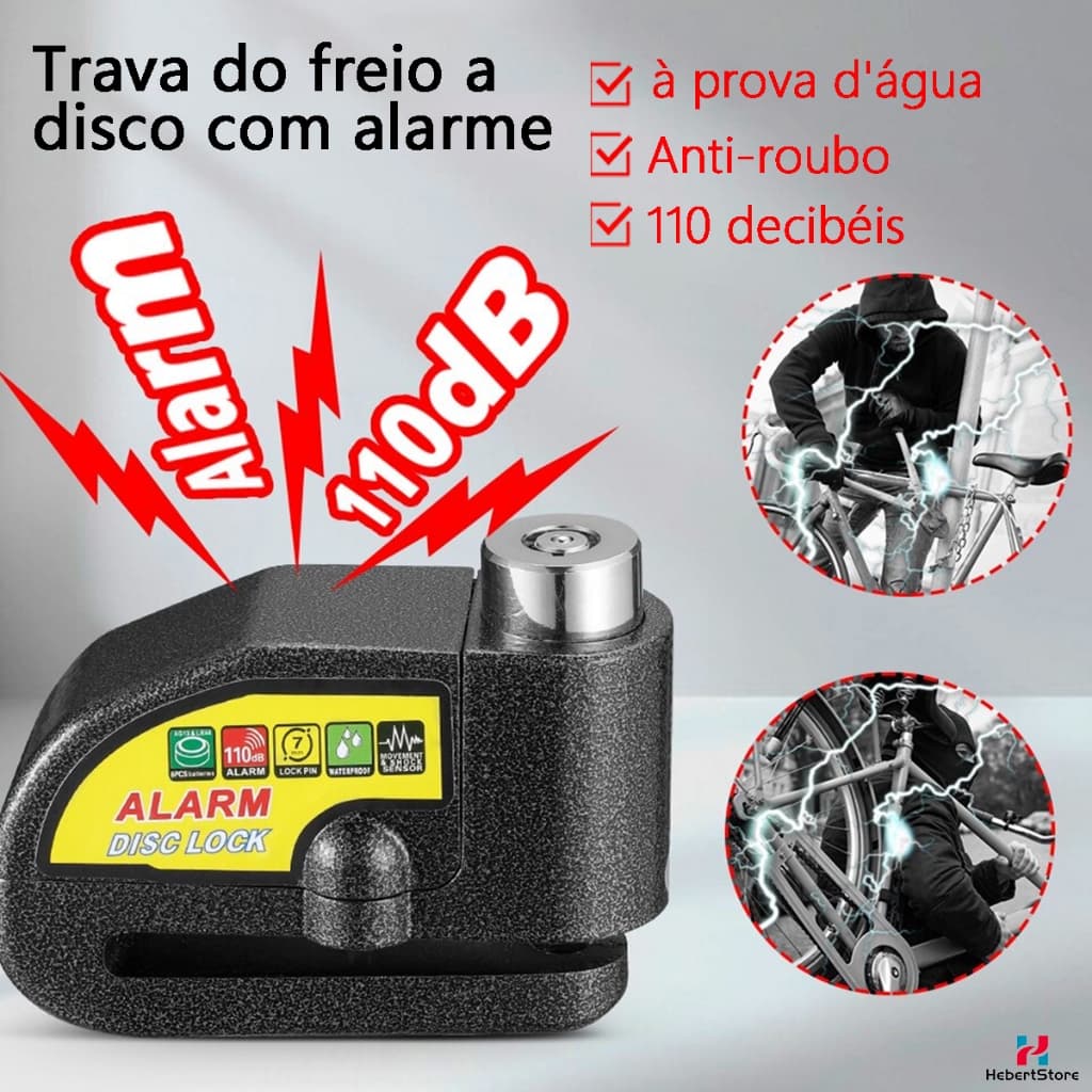 Cadeado Para Moto Anti Furto Reforçado Com Alarme Sonoro Antifurto Cadeado Bicicleta Trava De Disco