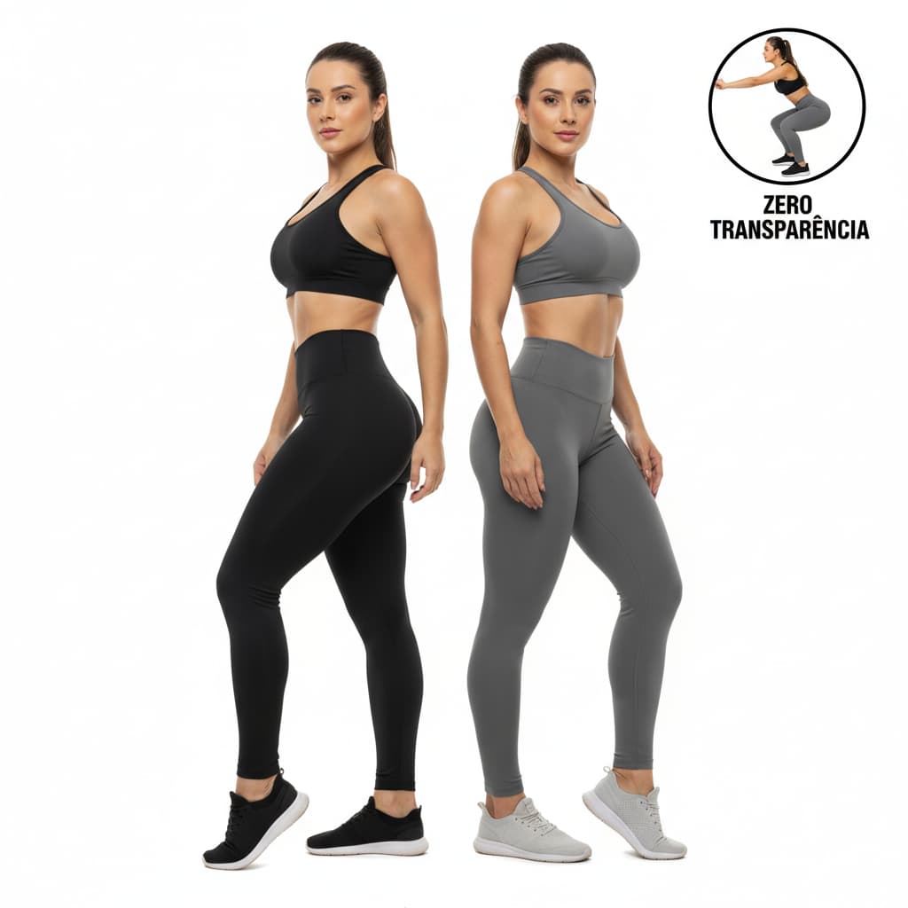 Kit 2 Calça Leg Suplex Lisa Legging Feminina Academia