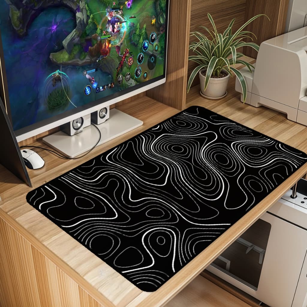 Mouse Pad Grande Gamer Premium Antiderrapante Diversos Tamanhos Tema Abstrato Borda Costurada