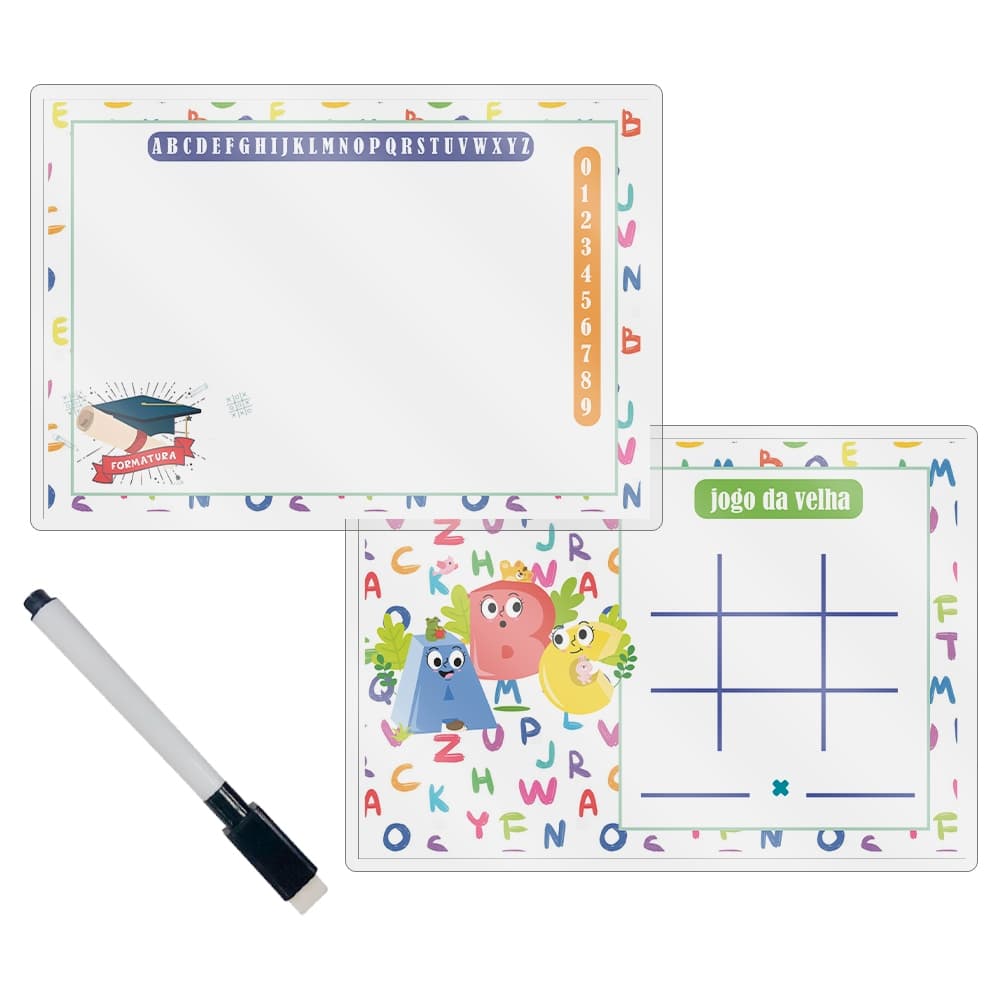 10,20 OU 30 Kit's LEMBRANCINHA LOUSA MÁGICA JOGO DA VELHA INFANTIL TEMA FORMATURA ABC