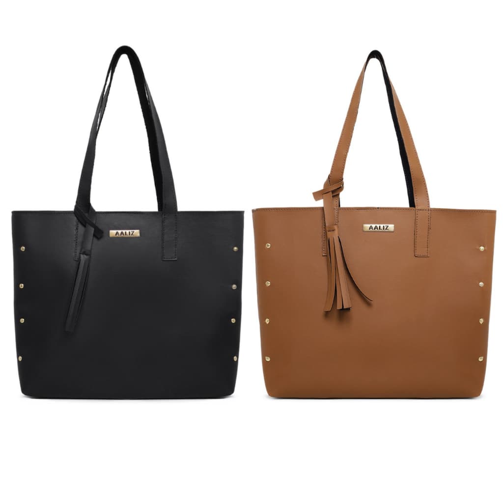 Kit 2 Bolsas Feminina Modelo Sacola Média de Ombro Sintético