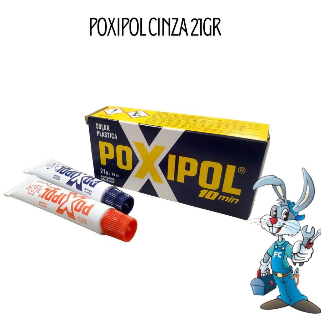 Cola Epoxi Poxipol Cinza Solda Plástica 21gr - cód 9848