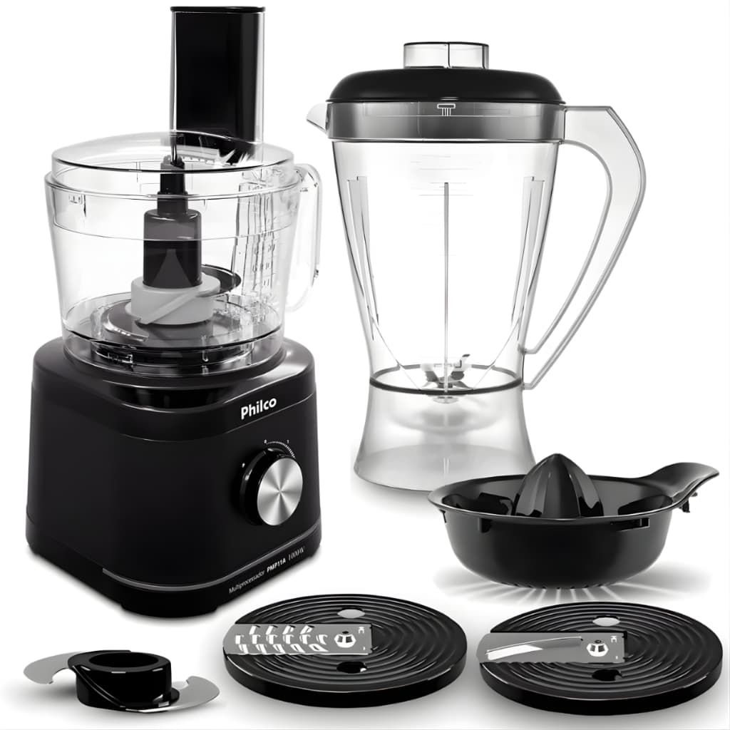 Multiprocessador Philco Concept 1000W Turbo 5 Em 1 com Espremedor