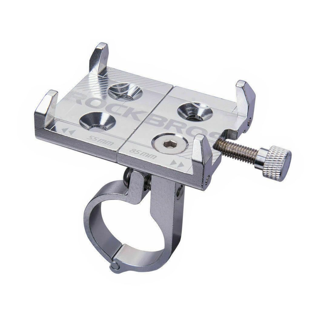 Suporte Para Celular iPhone Aluminio Motos Bicicleta Scooter Prata