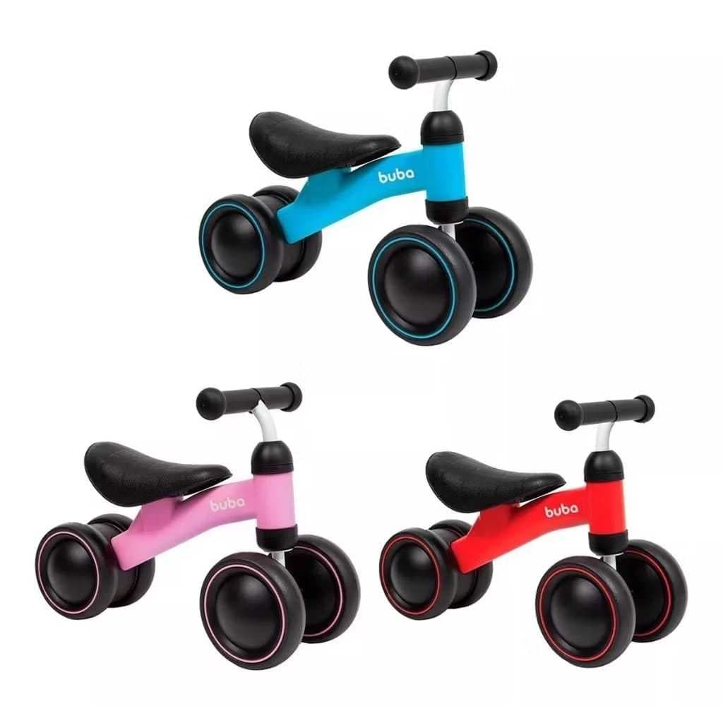 Bicicleta Equilíbrio Infantil Andador Sem Pedal 4 Rodas Bebê Buba Criança