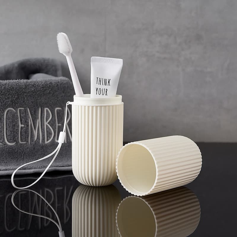 Porta Escova de Dente e Creme Dental Portátil Plasútil Estojo Viagem Multiuso Necessaire