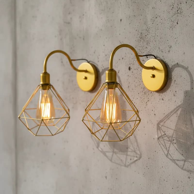 Luminária de Parede Arandela Retro Diamante Aramado Moderno Casa Varanda Area Gourmet