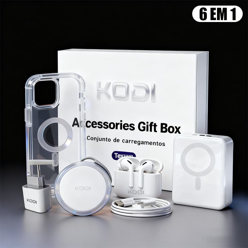 Kit iPhone 6 KIT Carregador por indução Cabo de Dados de Carga Airpods Pro Auscultadores Bluetooth power bank P2