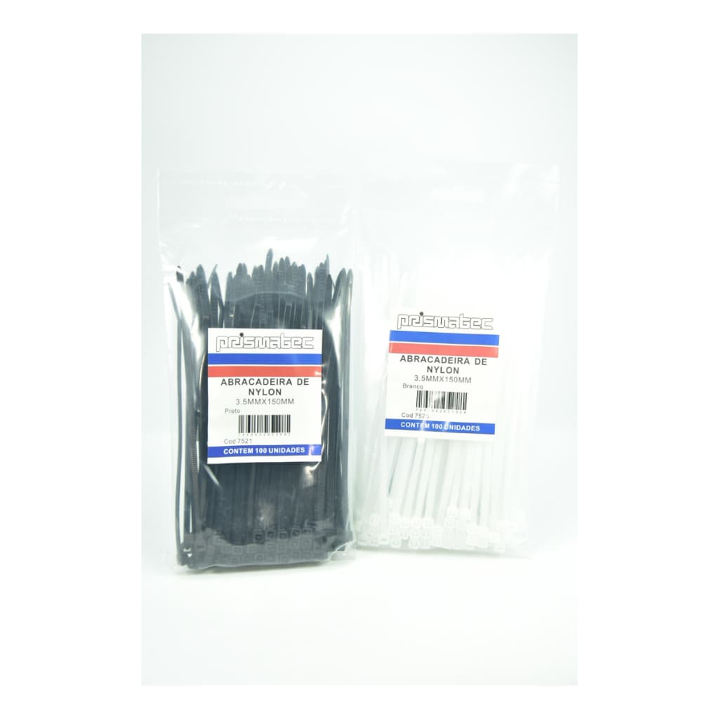 Abraçadeira de Nylon Preto e Branco