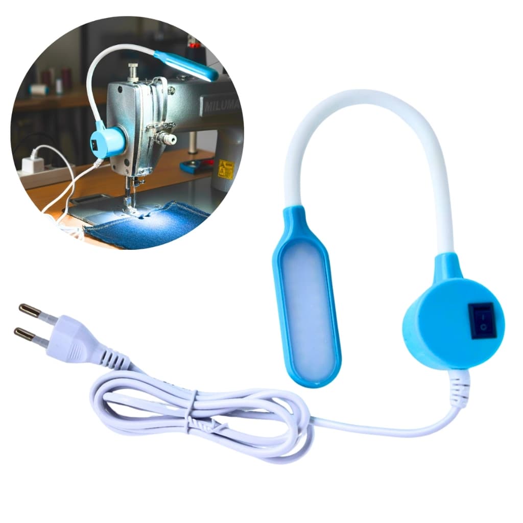 Luminária Lâmpada Led Haste Flexível Imã Magnético Máquina Costura Led Luz Iluminação Farolete Reta Overloque Galoneira