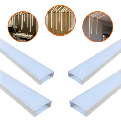 Perfil Aluminio De Led Sobrepor Slim 30x10mm C/ 2 Metros Preto ou Branco Iluminação