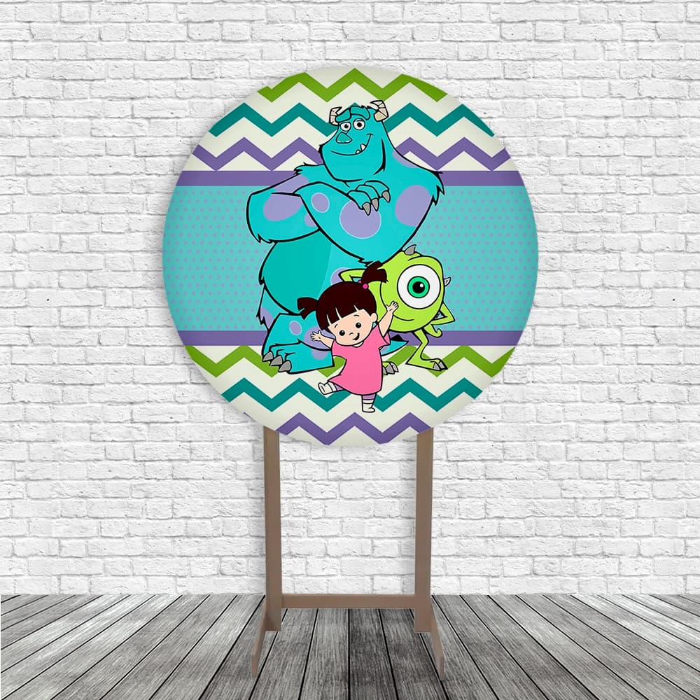 Painel Redondo Decorativo Painel de Mesa Monstros do Armário