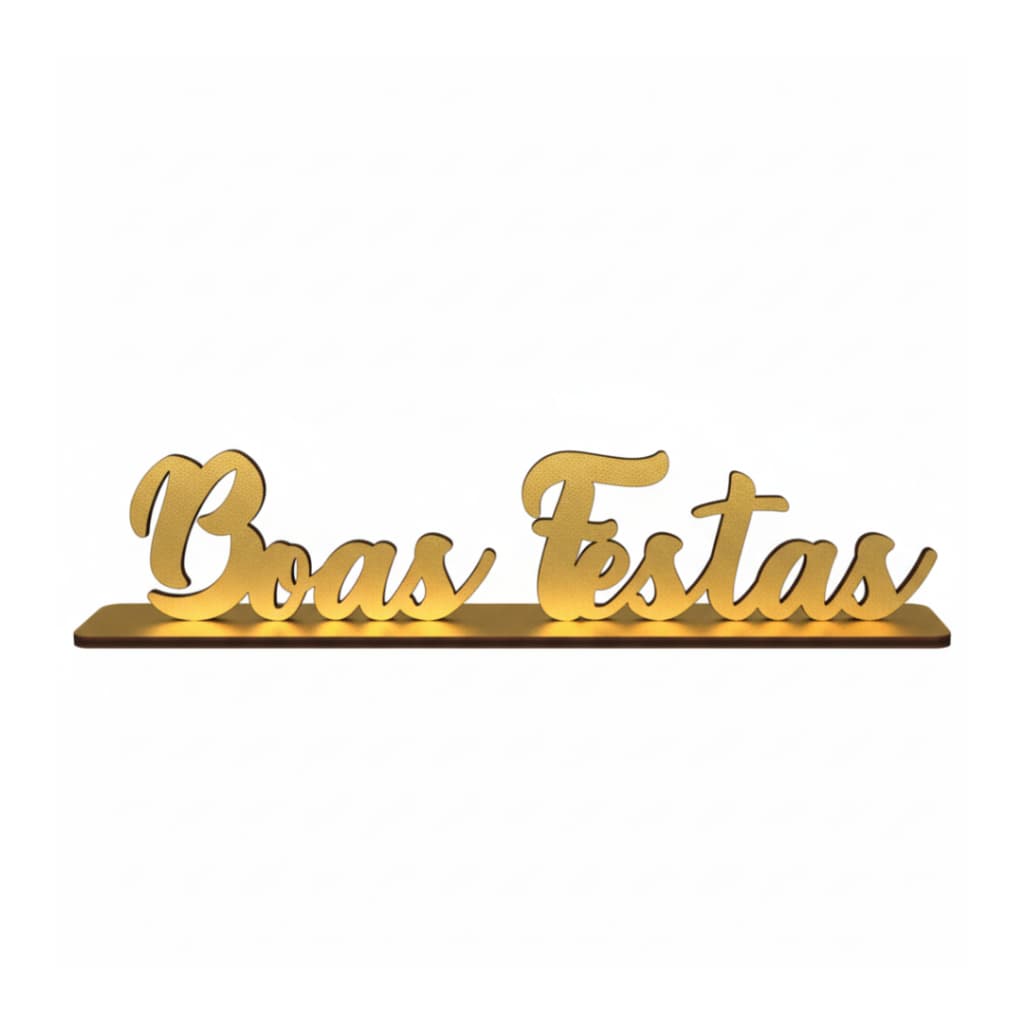 Palavra Decorativa Boas Festas com Base MDF 3mm Natal