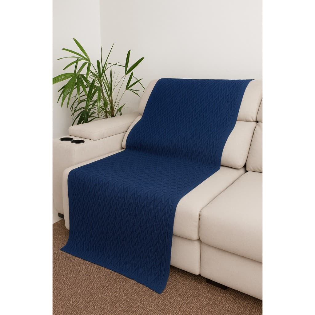 Manta Peseira de Tricot Para Sofá Poltrona Cama 180x60 Tricot Premium Decorativo