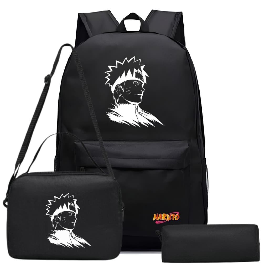 Kit 3 Peças Unissex Mochila Escolar + Estojo + Lancheira Térmica de Personagens Infantil RK 01