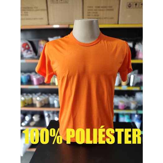 Camisa Laranja Malha 100% Poliéster Sublimação Adulto e Infantil LISA SEM ESTAMPA