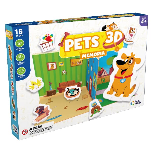 Jogo da Memória Pets 3D Educativo Infantil Criança – Diversão e Aprendizado com os Bichinhos!
