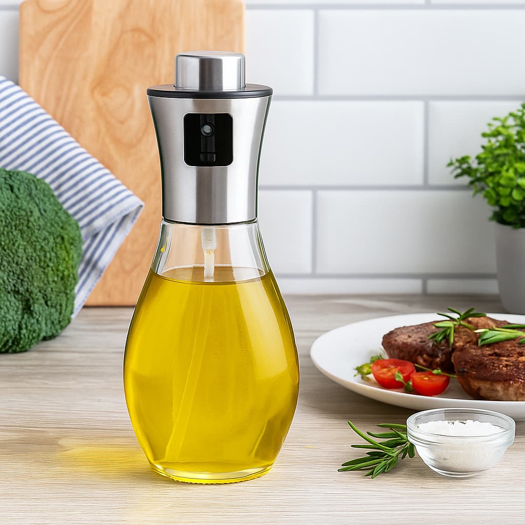 Galheteiro Vidro Spray 200ml Dispenser Temperos Aromaticos Azeite Vinagre Cozinha Facil
