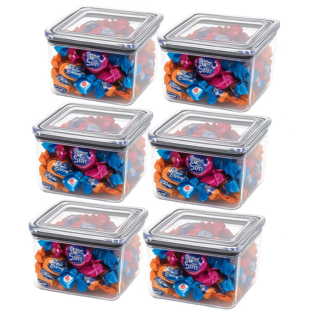 Potes 480 ml Herméticos Acrílico Empilháveis Quadrado Cozinha Organizador Mantimentos Vedação
