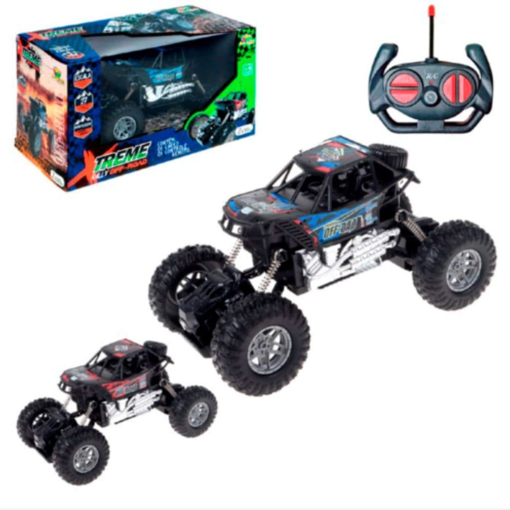 Carrinho Controle Remoto Off-Road Xtreme Rally  Escalada, 4x4, Amortecedor Brinquedo Menino