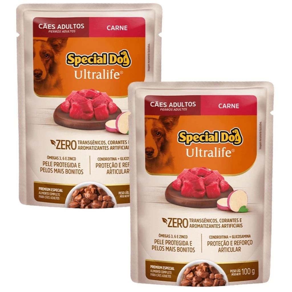 Kit 2 Sachê Special Dog Ultralife Raças Pequenas Sabor Carne - 100g