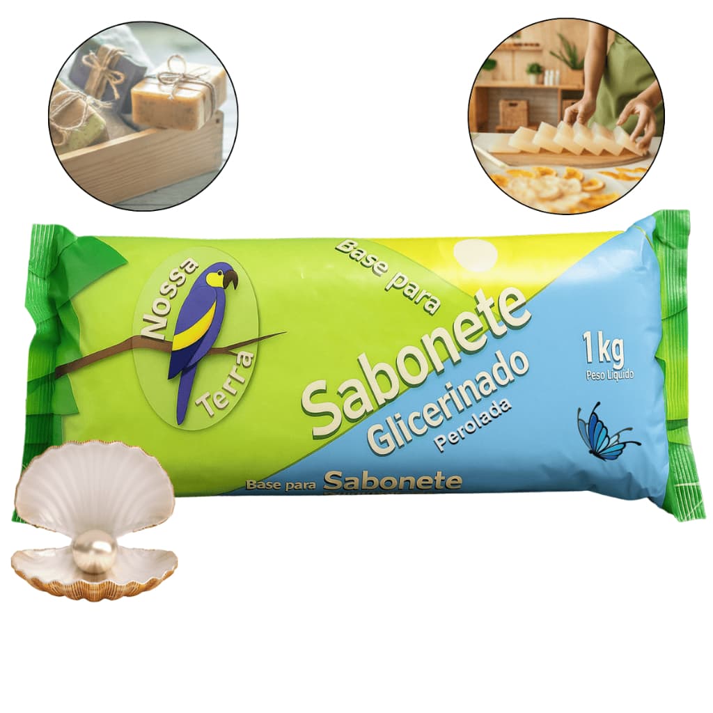 Melhor Base Premium Glicerina Nossa Terra em Versões Branca, Transparente e Perolada