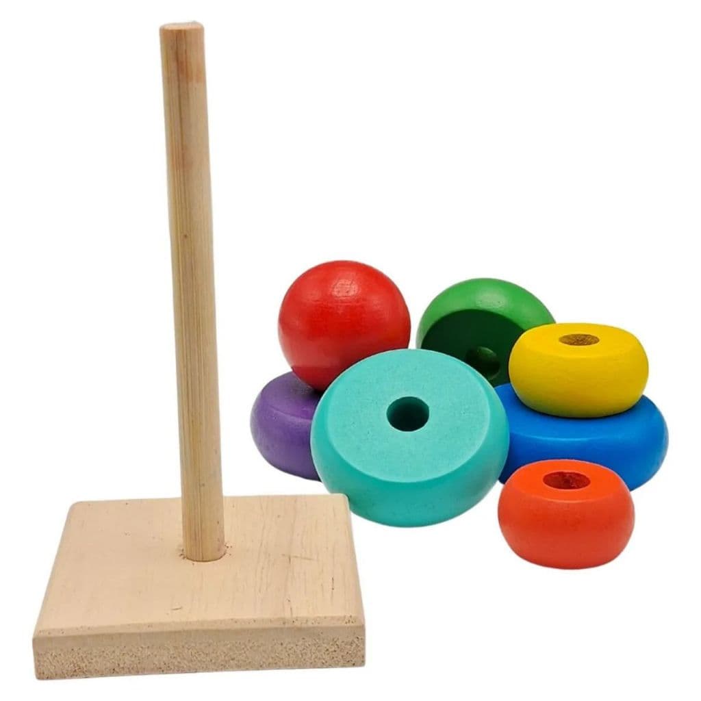 Brinquedo Infantil Torre de Encaixe Colorida Tea para Desenvolvimento e Coordenação