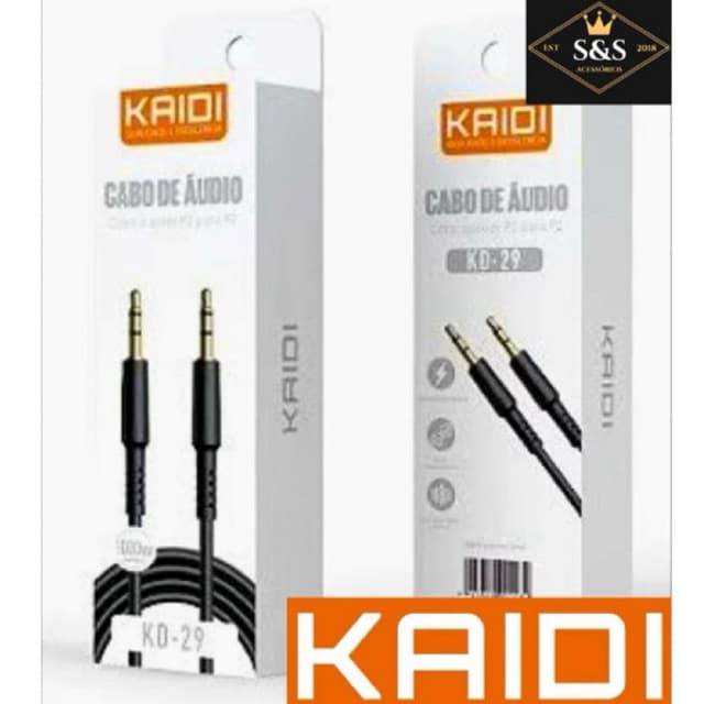 Cabo Auxiliar P2/P2 Flexível Kaidi Brasil KD-29 100% ORIGINAL