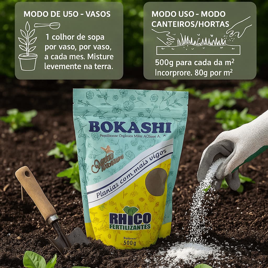 Adubo e Fertilizante Organico Bokashi - 500gr