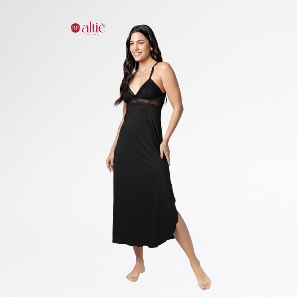 Camisola Longa Feminina Renda Nadador Luxo e Conforto