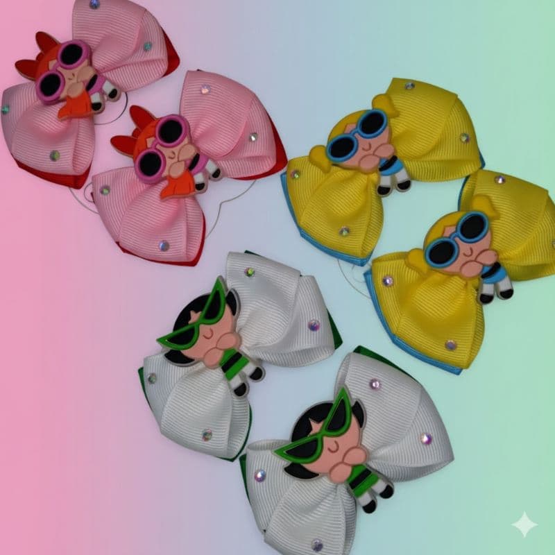 Parzinho de laços meninas superr-poderosas. Parzinho de laços infantil. Parzinho de laços. LEIA TODA A DESCRIÇÃO!!!