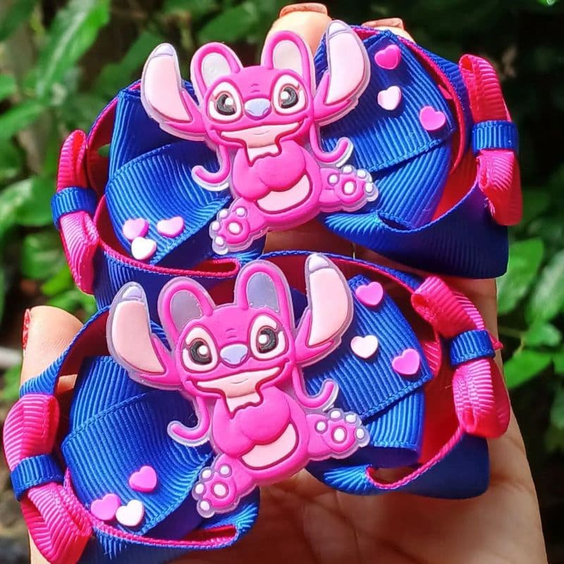 Parzinho pink e azul Angel. Laço Stitchh. Laço infantil. LEIA TODA A DESCRIÇÃO!!!