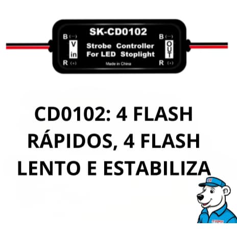Strobo Pisca CD0102 12V – Iluminação Automotiva Universal Carros e Motos