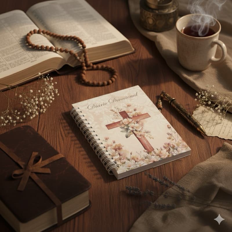 Diário Devocional Vintage A5 Personalizado com Nome | Planner Cristão 2026