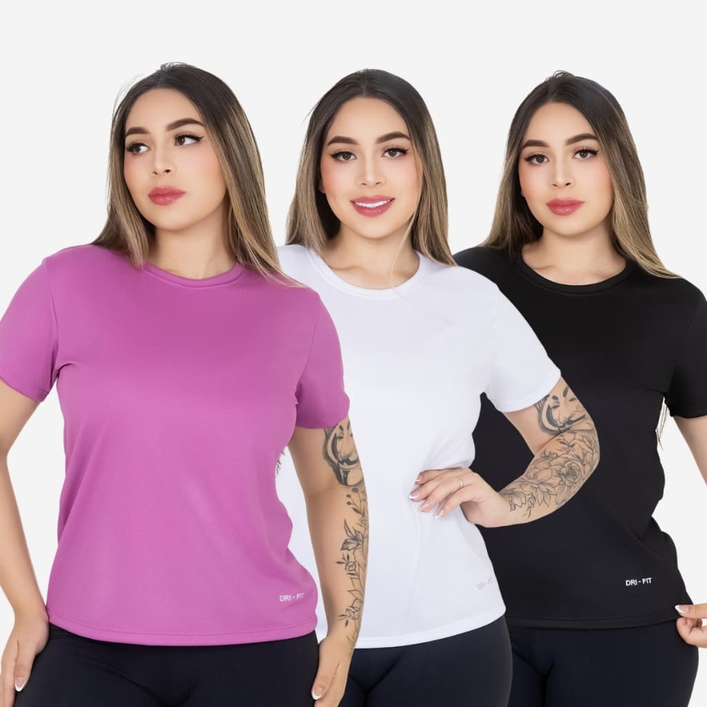 KIT 3 Camisetas Feminina academia treino corrida blusa esportes roupa fitnes