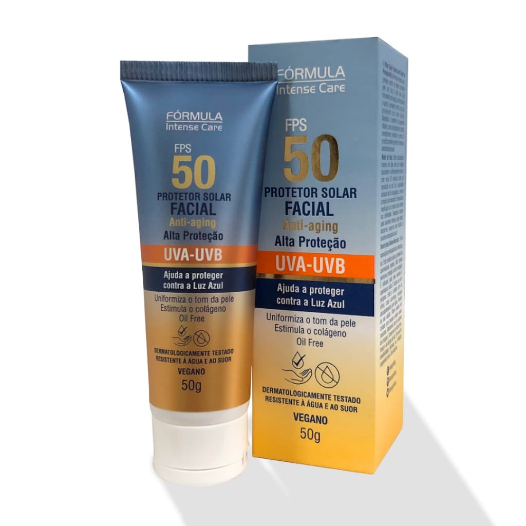 Protetor Solar Facial FPS 50 - Anti-Aging - Fórmula Intense Care