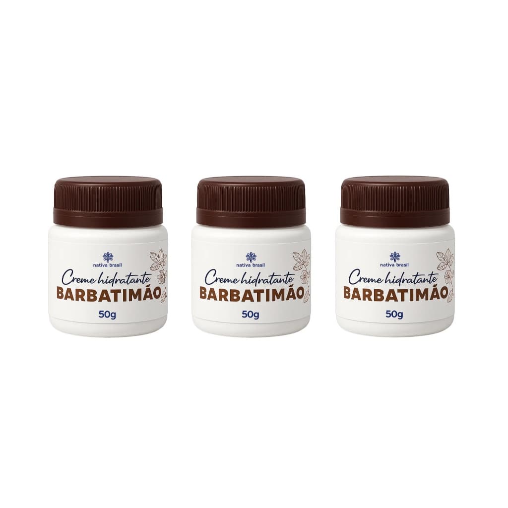 Kit 3un Creme Hidratante com Barbatimão 50g - Nativa Brasil