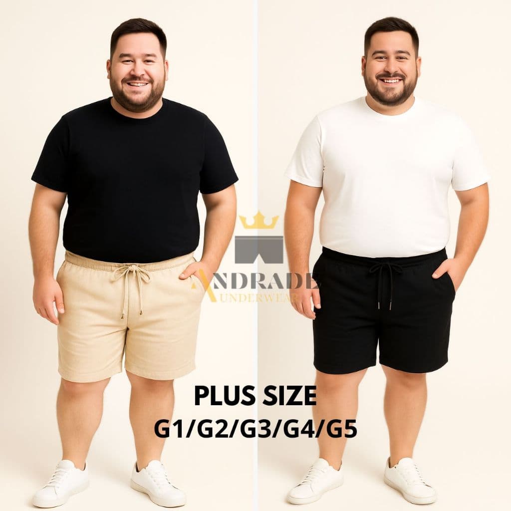 Kit 2 Short Plus Size Mauricinho em Linho G1 G2 G3 G4 G5– Qualidade Premium  - Bermuda - sarja